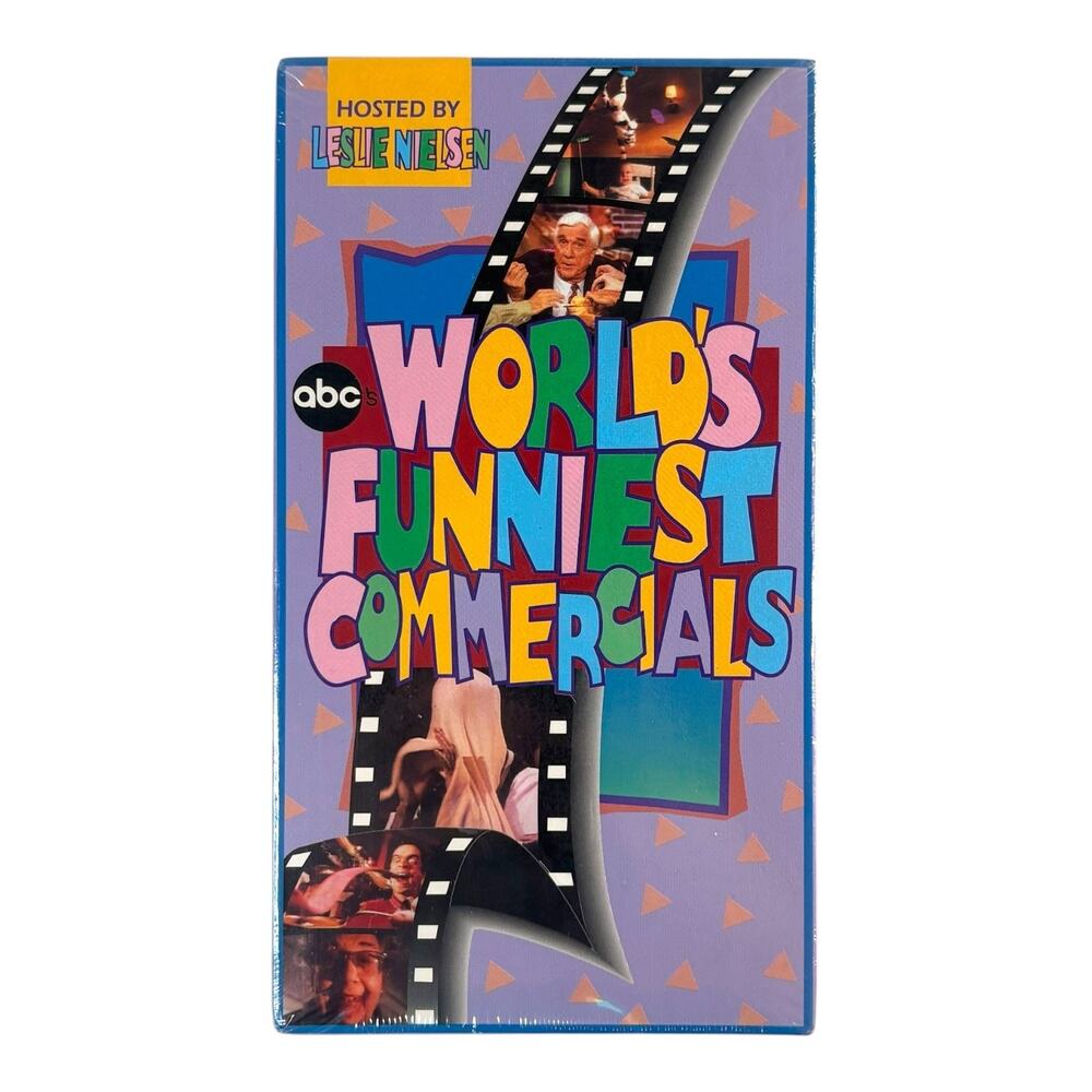 SEALED ABC "Worlds Funniest TV Commercials" (VHS, 1994) Hosted By Leslie Nielsen